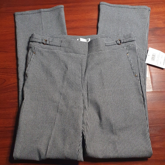 89th & Madison B&W tiny Houndstooth pattern work dress Pants sz Large - Picture 5 of 12